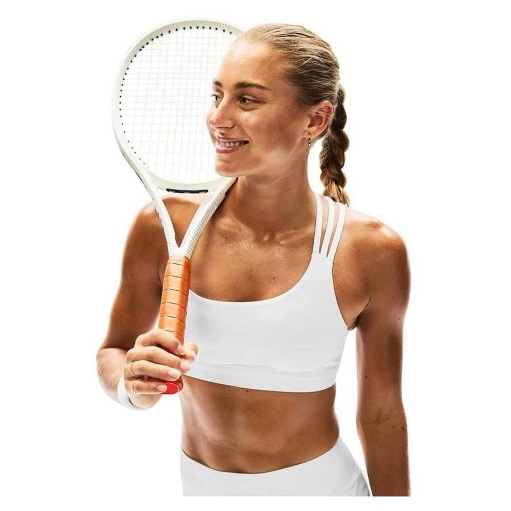 Athleta Train Free White Strappy Racerback Sports Bra, Large (w8)